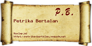 Petrika Bertalan névjegykártya