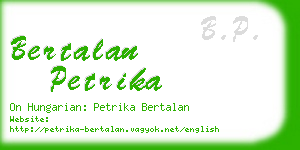 bertalan petrika business card